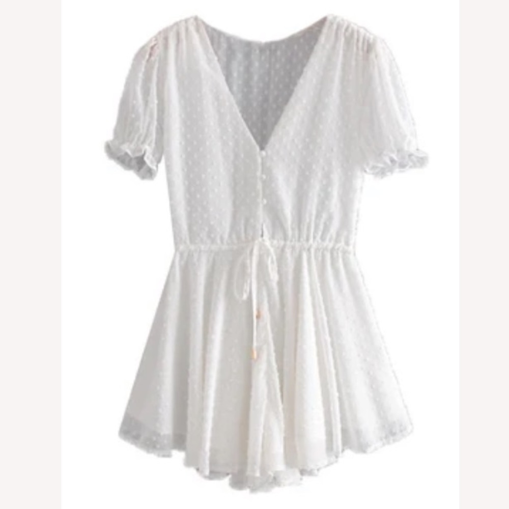 White romper goodnight macaroon